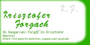 krisztofer forgach business card